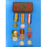 Q.S.A, K.S.A and WWI medal group awarded to 94444 Serjt W. Evans 63rd Bty R.F.
