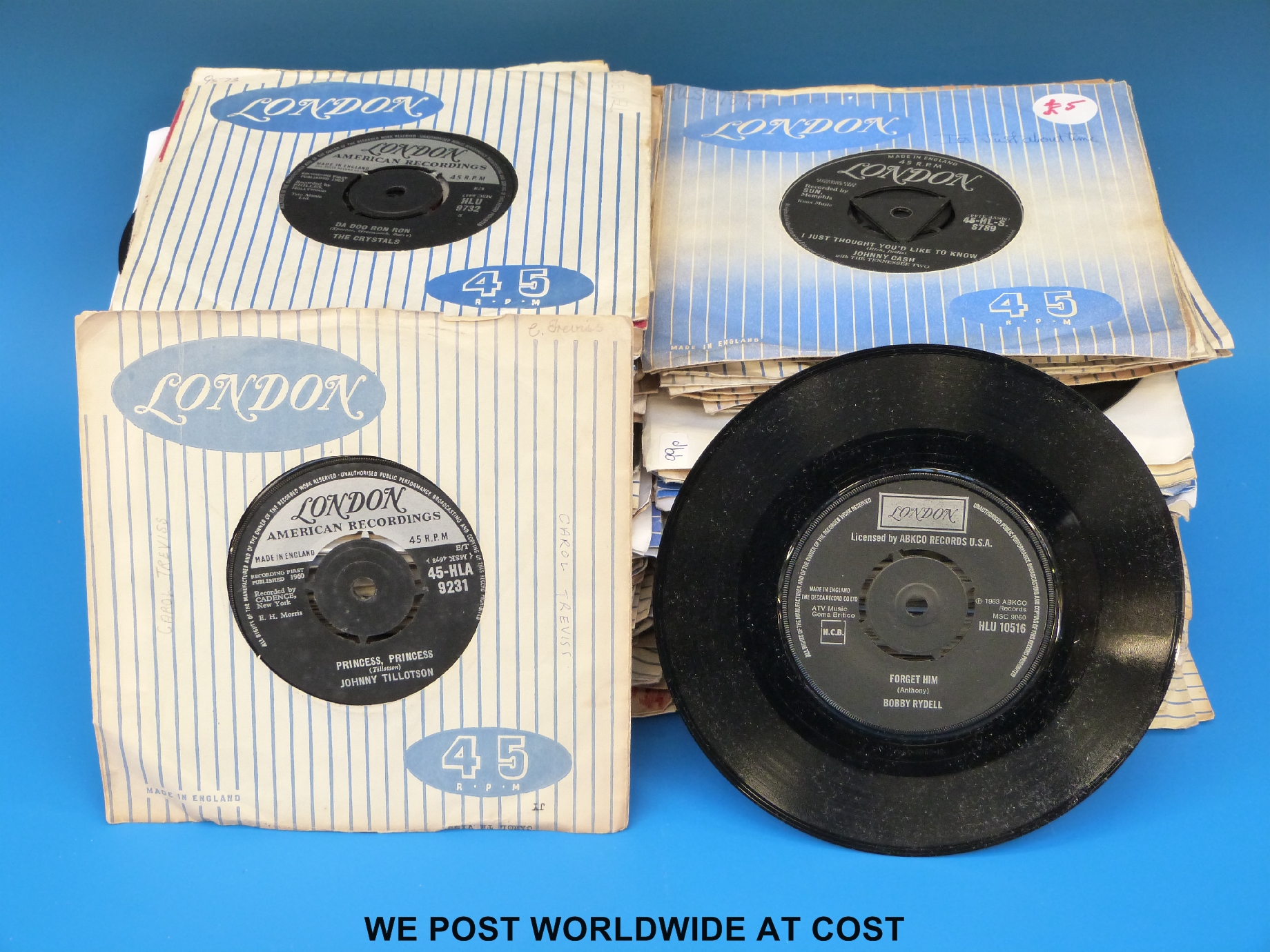 Approximately 130x 7" singles on the London American label including a good number of collectable