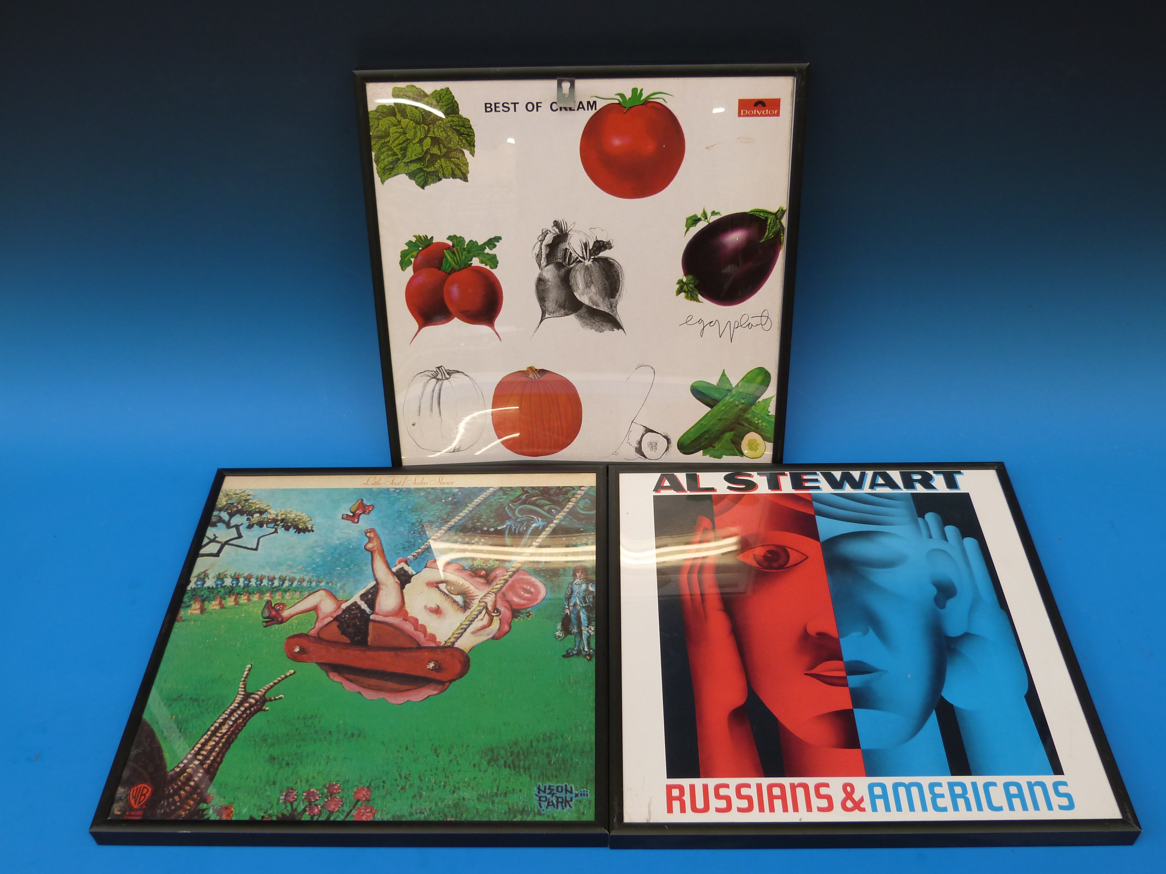 A collection of framed and glazed LP album covers. - Image 3 of 3