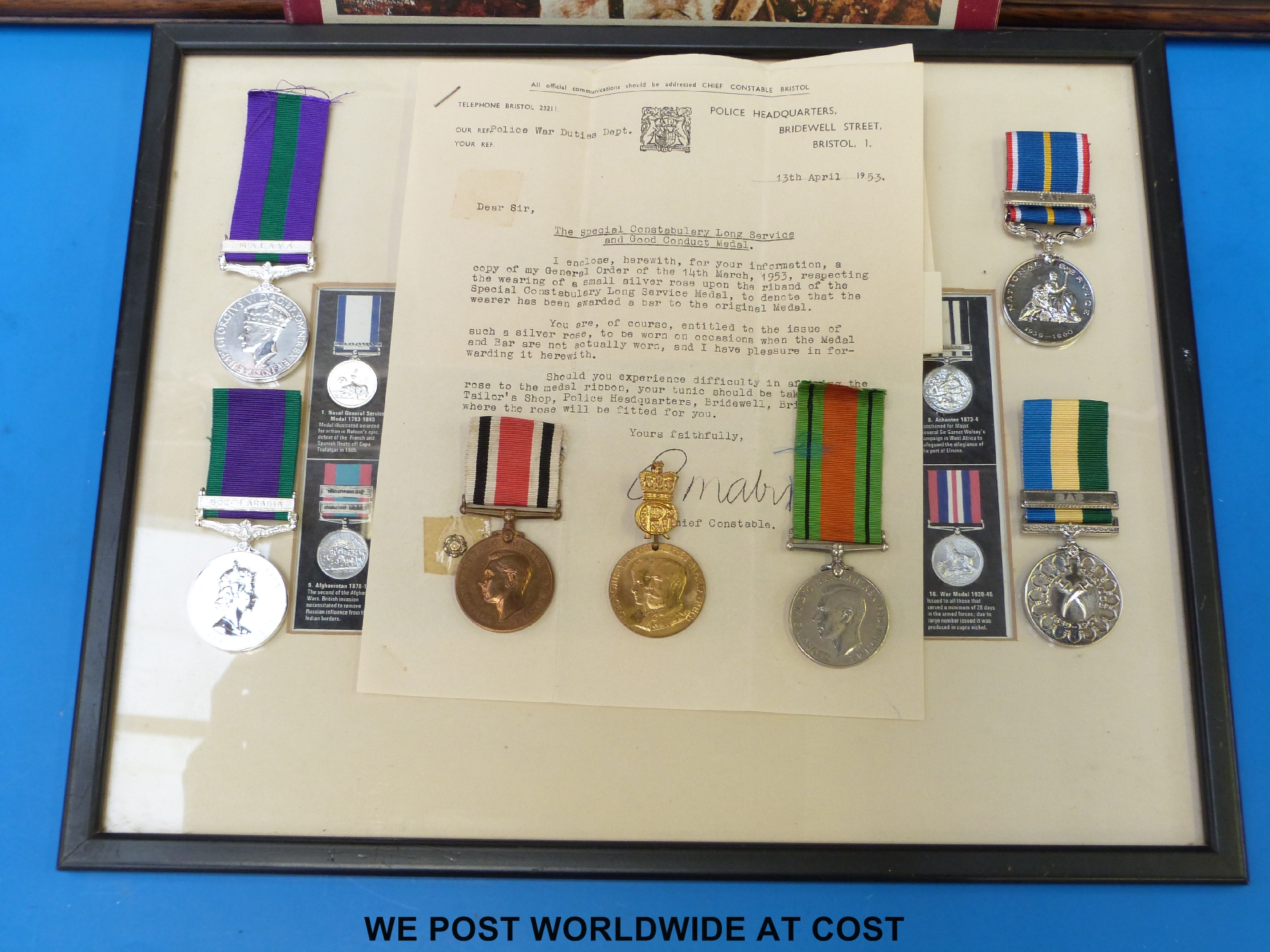 A George VI Special Constabulary medal stamped Harold E Beese, WW2 Defence and other medals, - Image 2 of 3
