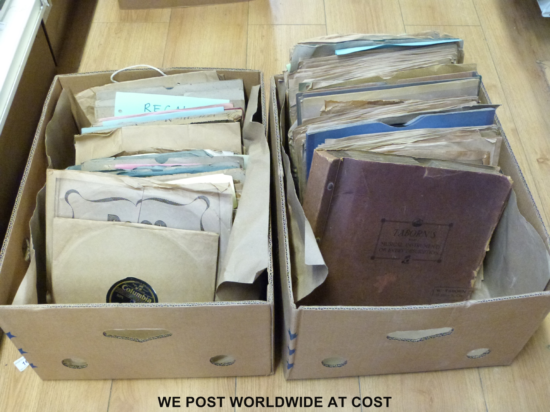 Approximately 170 shellac records plus a few 7" singles.  Various genres. - Image 2 of 2