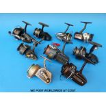 Nine fixed spool fishing reels to include Intrepid Classic, Standard, Envoy and Elite models,