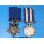 A Victorian Egypt 1882 medal awarded to R Turner Pte R M HMS Ruby with 1882 Khadives star with