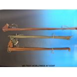 Three cane fishing rods including Hardy "The Gold Model Palakona" three-piece rod in cloth bag,