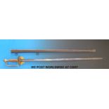 A replica 1796 pattern infantry officer's gilt handled sword and scabbard