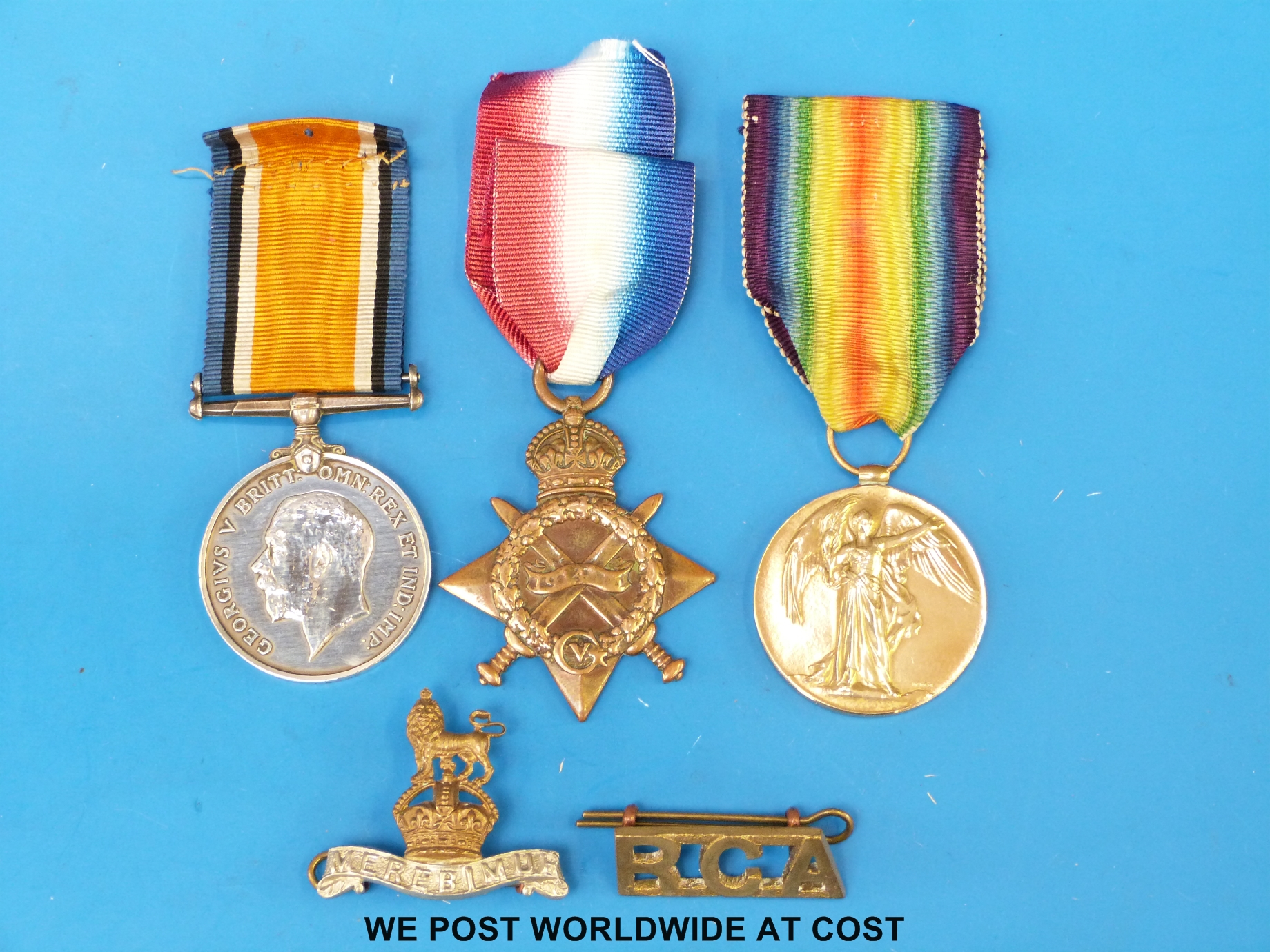 A pair of WWI medals awarded to 36268 Pte. R.P.