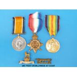 A pair of WWI medals awarded to 36268 Pte. R.P.