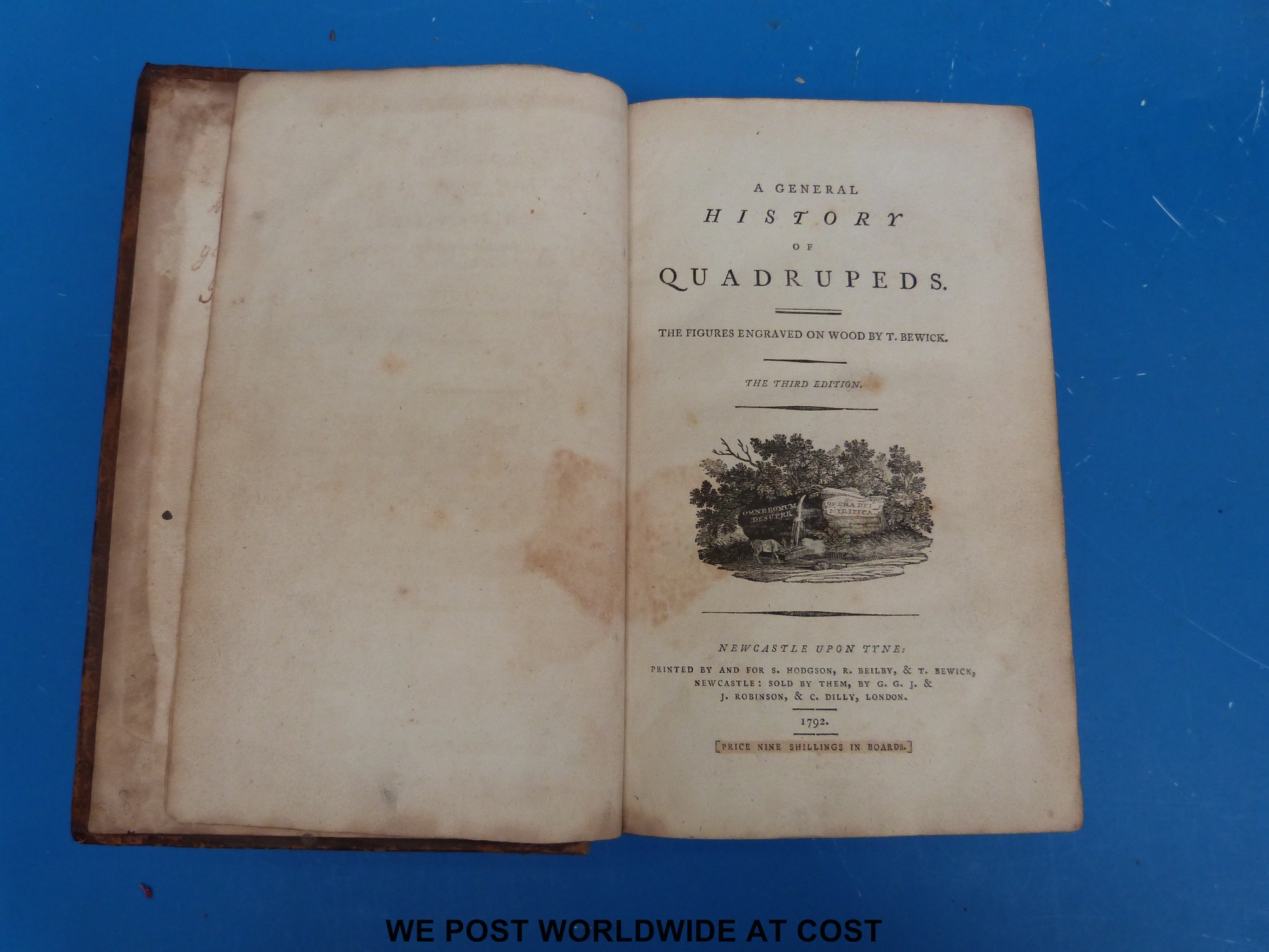 Thomas Bewick, History of Quadrupeds (Newcastle-upon-Tyne, Hodgson & Beilby, 1792) third edition, - Image 2 of 3