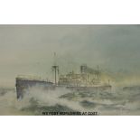 Roger Adams watercolour, 'Steamship Pontypridd', Morel Brothers,