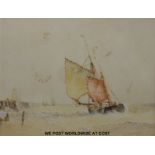 Frederick James Aldridge (1850 - 1933): Two watercolours of sailing ships,