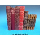 A collection of poetry with Victorian bindings including Edgar Allan Poe,