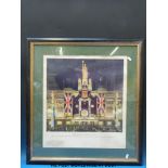 Two framed images of Selfridges Jubilee decorations 1935