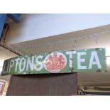 An enamel advertising sign for Lipton's Tea (30 x 182cm)