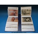 Approximately 160 postcards Edwardian onwards in two albums, largely seaside,