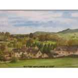 Susan E C Birtwistle watercolour of Pitchcombe village,