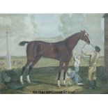 A coloured engraving of horse racing interest "The Flying Childers" after the original by John