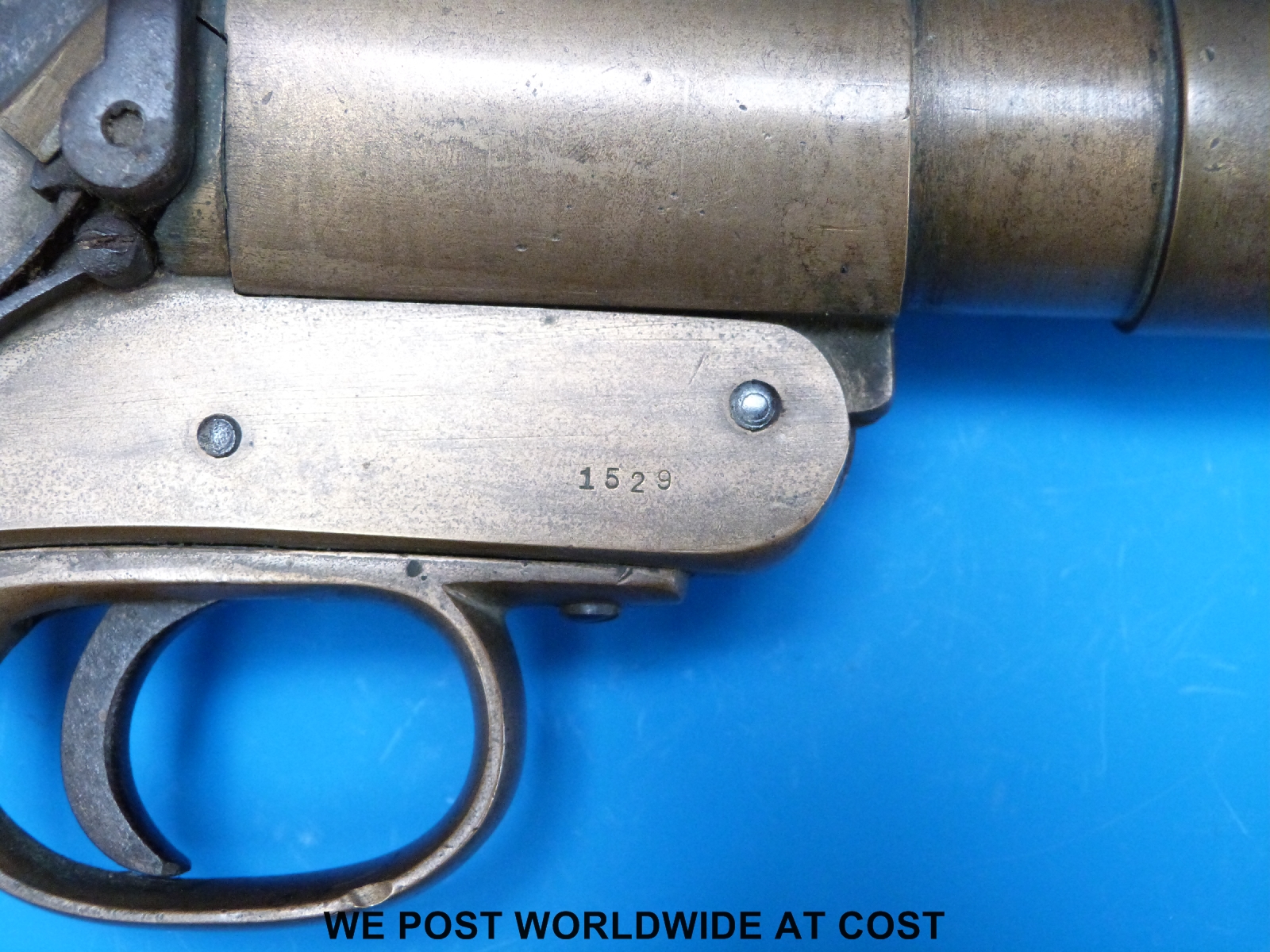 Wolseley No 1 Mark III flare gun or Very/signal pistol marked Woseley 1917 and with multiple proof - Image 4 of 4