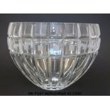 Waterford Crystal Marquis pattern cut glass fruit bowl with ribbed decoration, 25cm in diameter,