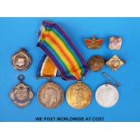 A WWI medal pair awarded to 92860 D.A. G Richards D H R.N.