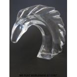 Daum crystal sculpture of a stylised horses head,