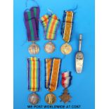 A WWI father and son medal group comprising WWI trio including 1914-1915 star awarded to M2 115706