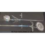 Two Waterford Crystal flowers, one in the form of a tulip,