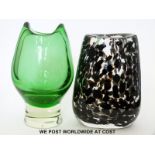 Two studio glass vases,