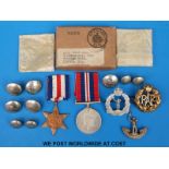 A pair of WWII medals comprising 1939-45 medal and France and Germany Star awarded to A.