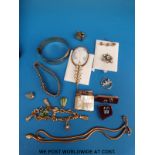 Costume jewellery to include Ronson lighter, brooches, earrings, bracelets,