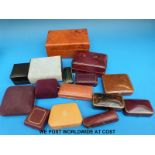 A collection of vintage jewellery boxes to include tooled calf leather example