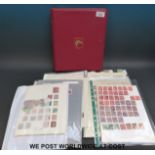 A Stanley Gibbons album of New Zealand stamps and a quantity of loose album pages of Commonwealth