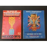 A 1966 World Cup England v West Germany football programme together with a 1970 Mexico World Cup