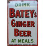 A Batey's Ginger Beer enamel sign (76cm x 51cm)