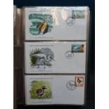 The official collection of World Wildlife first day covers, commonwealth stamps in a green album,