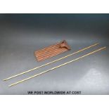 A leather cased set of spile rods by Buss of 33 Hatton Garden,