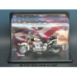 Franklin Mint diecast model Harley Davidson Heritage Softail motorbike in clear display case