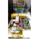 A collection of Dinky, Corgi, Matchbox and other diecast model vehicles, some in original boxes,