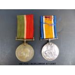 A WWI medal pair comprising 1914-1918 medal and Mercantile Marine medal, awarded to Frank S.