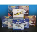 Nine Corgi The Aviation Archive diecast model aeroplanes,