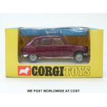 Corgi Toys diecast model Renault 16 TS, 260, with metallic red body, yellow interior and cast hubs,