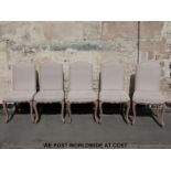 A set of ten dining chairs with cabriole legs