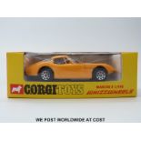 Corgi Toys Whizzwheels diecast model Marcos 3 Litre, 377, with yellow body,