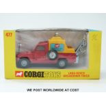 Corgi Toys diecast model Land Rover Breakdown Truck, 477, with red body, yellow canopy,