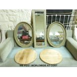 Three various mirrors and two serving boards