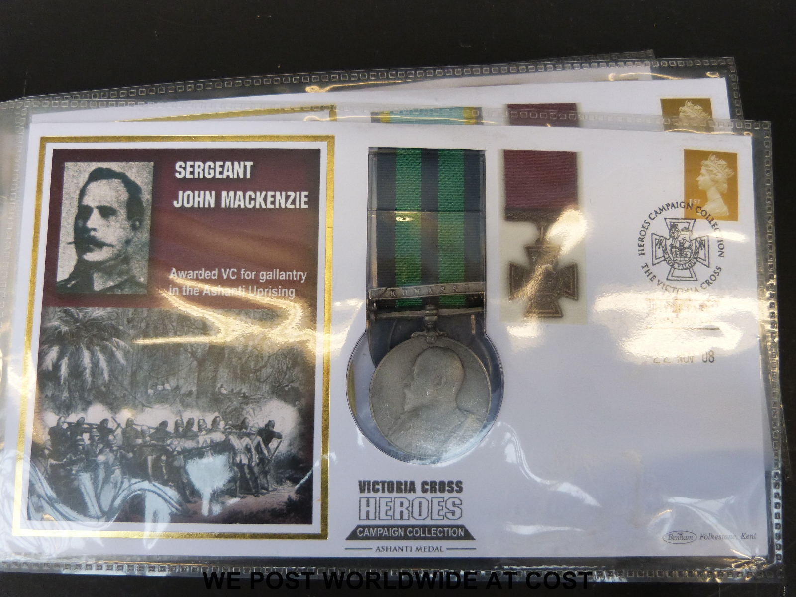An album of stamp covers relating to the Victoria Cross Heroes Campaign Collection