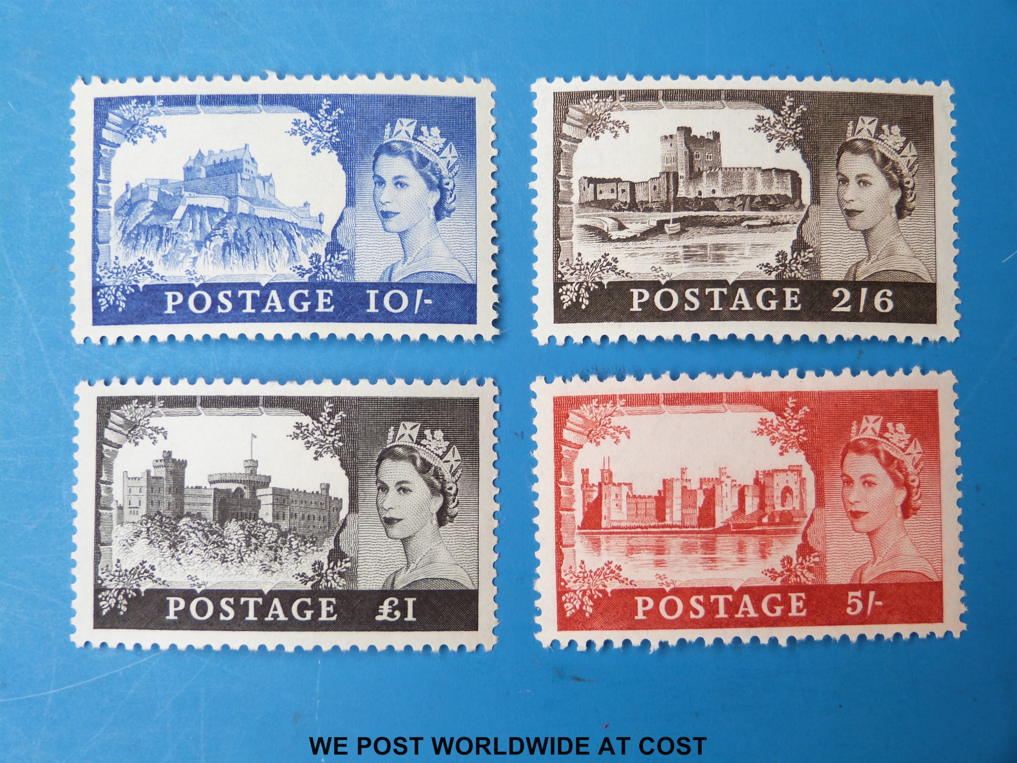 A mint set of GB Castle stamps late 1950's,