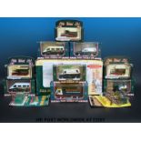 Twelve Corgi diecast model Eddie Stobart vehicles including a two piece Tin Plate Depot and AEC