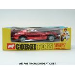 Corgi Toys diecast model Chevrolet Corvette Stingray Coupe, 300, with metallic red body,