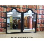 A pair of black framed mirrors (160 x 100cm overall)