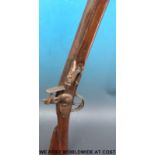Brown Bess flintlock hammer action rifle with brass trigger guards and mounts,